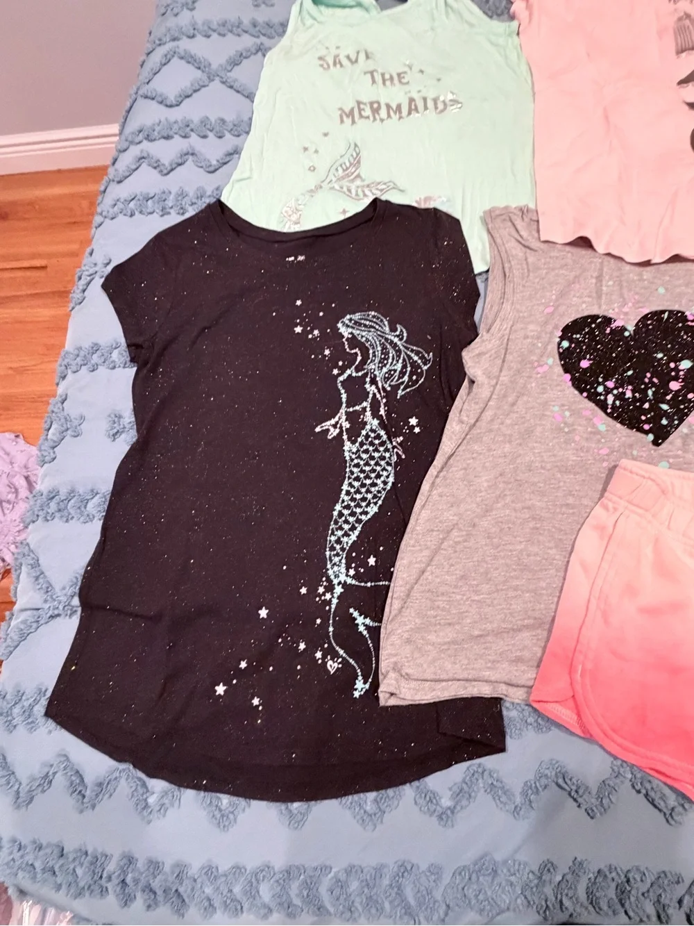 Justice Girls Summer Tops & Shorts Bundle Size 10 & 12 8 Pc